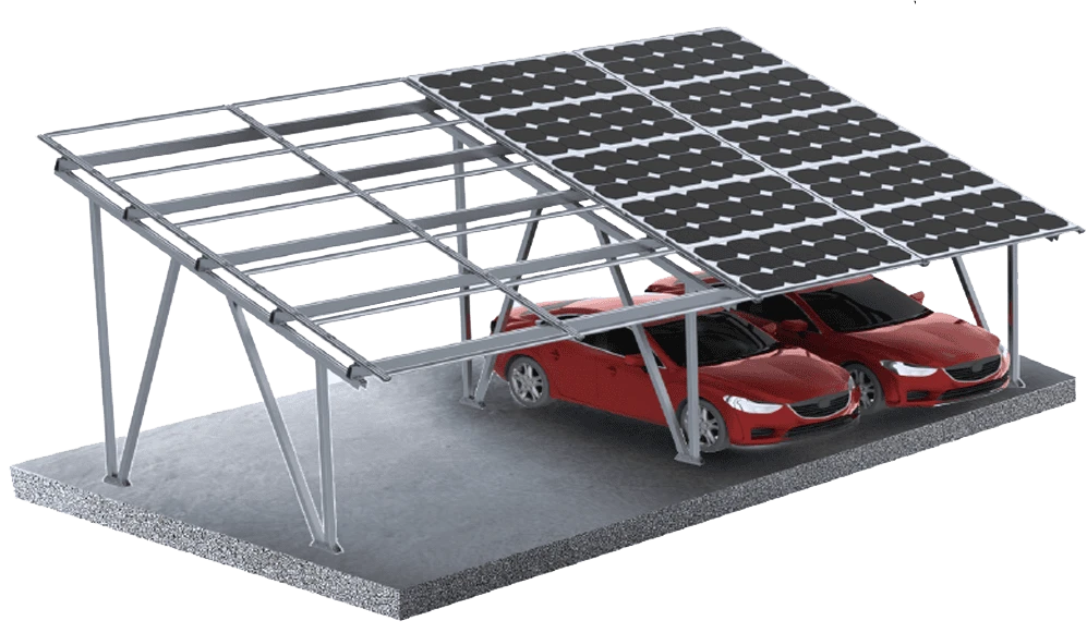 typical solar carport system structure